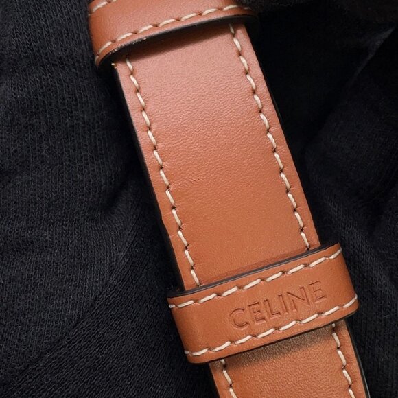 CELINE Triomphe Vertical Travel Bag PVC/Leather Black/Tan 194822 - Picture 7 of 16